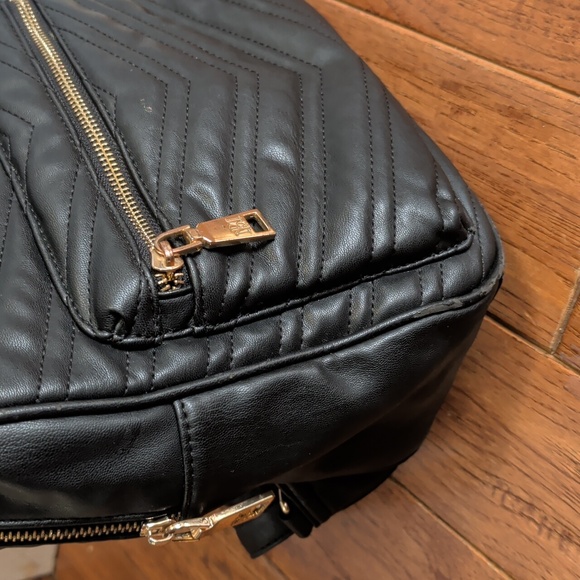 Badgley Mischka Black Quilted Backpack - Picture 5 of 16